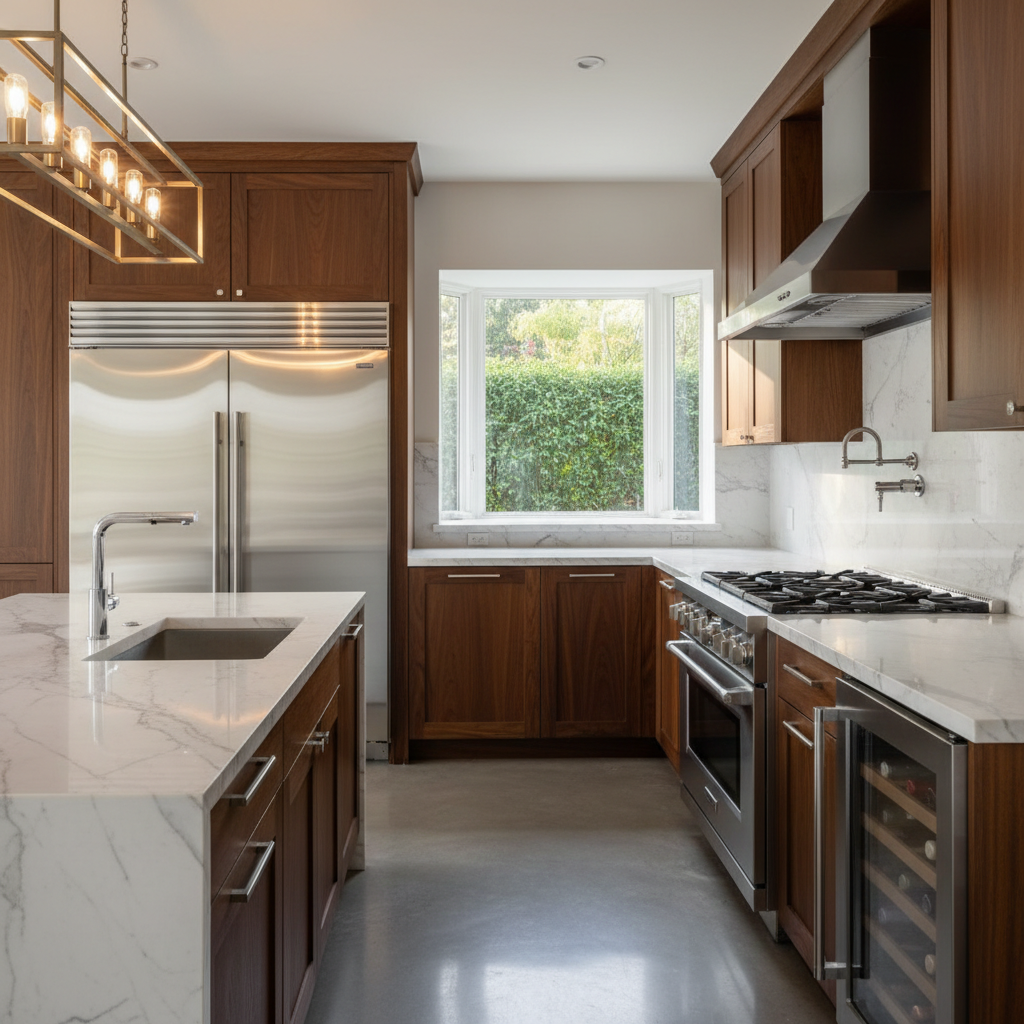 Luxury modern kitchen with premium appliances